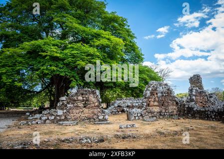 Ruines de Panama Viejo ou Old Panama, la partie restante de la ville de Panama d'origine, qui a été détruite en 1671 par le corsaire gallois Henry Morgan, Banque D'Images