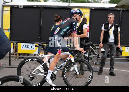 Hindley Jai, Red Bull-Bora-Hansgrohe ? Lors de l'étape 3 - départ, Tour de France à Piacenza, Italie, 01 juillet 2024 Banque D'Images