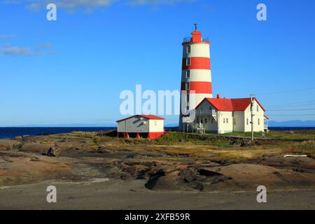 Géographie / voyage, Canada, Baie-Trinite, Québec, Phare de pointe-des-Monts, CONSTRUIT EN 1830, AUTORISATION-DROITS-SUPPLÉMENTAIRE-INFO-NON-DISPONIBLE Banque D'Images