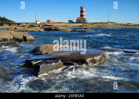 Géographie / voyage, Canada, Baie-Trinite, Québec, Phare de pointe-des-Monts, CONSTRUIT EN 1830, AUTORISATION-DROITS-SUPPLÉMENTAIRE-INFO-NON-DISPONIBLE Banque D'Images