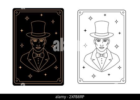 Magicien de cartes de tarot. Illustration de Vecteur