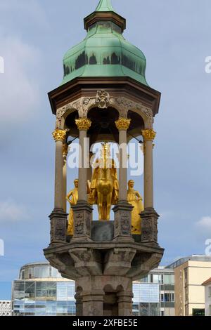 Magdeburg Chevalier, Alter Markt, Magdebourg, Saxe Anhalt, Allemagne Banque D'Images