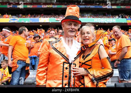 Fussball UEFA EURO 2024 Achtelfinale Rumaenien - Niederlande AM 02.07.2024 in der Muenchen Fussball Arena in Muenchen fans Niederlande Foto : Revierfoto crédit : ddp Media GmbH/Alamy Live News Banque D'Images