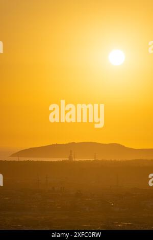 Albanie- Vlora- paysage urbain vu de la colline Kuzum Baba. Banque D'Images