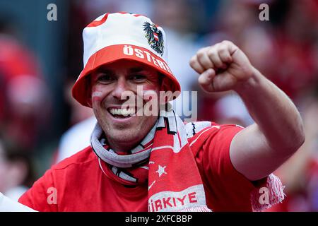Leipzig, Allemagne. 02 juillet 2024. Leipzig, Allemagne, 2 juillet 2024 : fan de l'Autriche lors du match de football UEFA EURO 2024 Allemagne Round 16 entre l'Autriche et Turkiye au stade de Leipzig à Leipzig, Allemagne. (Daniela Porcelli/SPP) crédit : SPP Sport Press photo. /Alamy Live News Banque D'Images