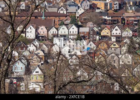 Vue depuis une colline de McKeesport, PA Banque D'Images