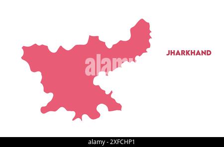 Jharkhand vector map1, État de l'Inde, République de l'Inde, gouvernement, carte politique, carte moderne, drapeau indien, illustration vectorielle Illustration de Vecteur