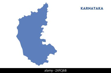 Karnataka vector map1, État de l'Inde, République de l'Inde, gouvernement, carte politique, carte moderne, drapeau indien, illustration vectorielle Illustration de Vecteur