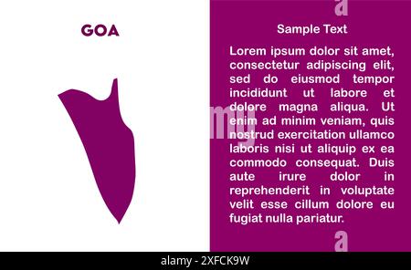 Goa Map design1, État de l'Inde, République de l'Inde, gouvernement, carte politique, carte moderne, drapeau indien, illustration vectorielle Illustration de Vecteur