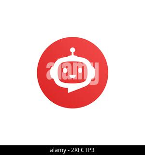 Tête de robot avec icône de vecteur de bulle de parole Illustration de Vecteur