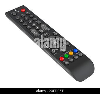 Télécommande TV, rendu 3D isolé sur fond blanc Banque D'Images