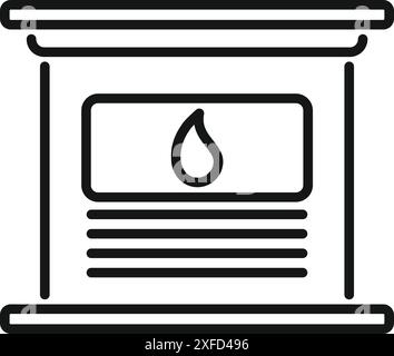 Icône en forme de ligne simple représentant un réservoir de biocarburant, symbolisant les solutions énergétiques durables Illustration de Vecteur