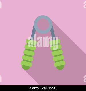 Exerciseur de poignée de main est pressé pour renforcer les muscles Illustration de Vecteur