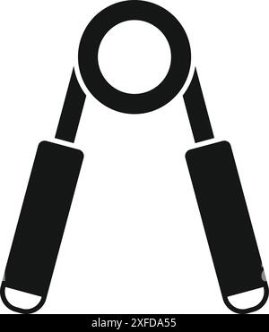 Silhouette noire d'un exerciseur de poignée de main, utilisé pour renforcer la poignée et améliorer la forme physique de la main Illustration de Vecteur