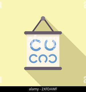 Landolt c Eye Chart est suspendu, représentant des concepts comme les examens de la vue, les soins de la vue et l'ophtalmologie Illustration de Vecteur