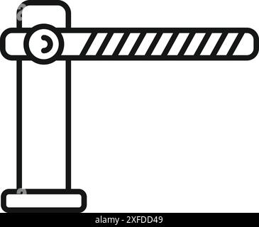 Icône de barrière de stationnement simple représentant un accès restreint, souvent utilisée pour les parkings payants ou les zones privées Illustration de Vecteur
