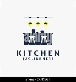 Design de logo intérieur pour meubles de cuisine Illustration de Vecteur