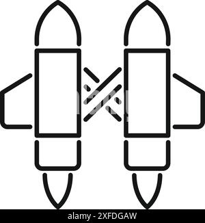 Icône simple de deux vaisseaux spatiaux se connectant dans l'espace pour une mission d'exploration interstellaire Illustration de Vecteur