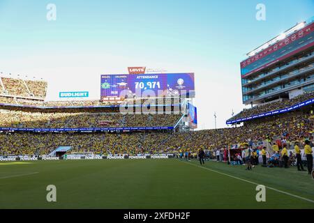 Santa Clara, États-Unis. 02 juillet 2024. Brésil et Colombie dans le groupe d de la Copa America au Levi's Stadium de Santa Clara, Californie aux États-Unis ce mardi 2 juillet 2024 crédit : Brazil photo Press/Alamy Live News Banque D'Images