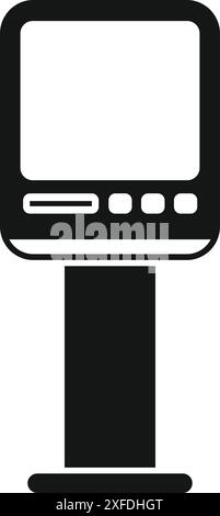 Icône simple d'un kiosque d'information numérique montrant un écran vide Illustration de Vecteur
