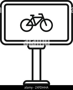 Panneau de stationnement de vélos indiquant la zone désignée pour le stationnement de vélos Illustration de Vecteur