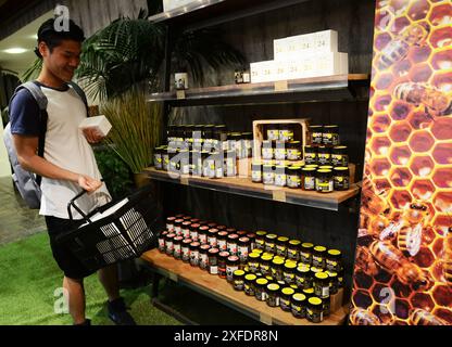 Un magasin de miel Manuka à Auckland, Nouvelle-Zélande. Banque D'Images