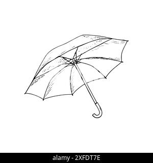 Illustration vectorielle parapluie. Parasol ouvert isolé. Illustration vectorielle dessinée à la main isolée sur fond blanc. Illustration de Vecteur