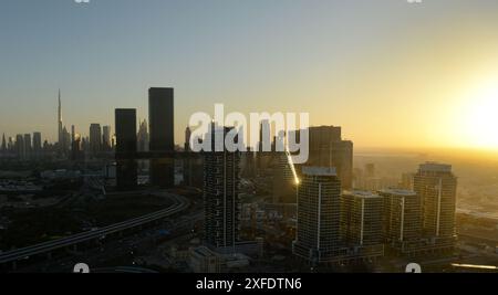 Horizon de Dubaï vu de l'observatoire du Dubai Frame. Banque D'Images