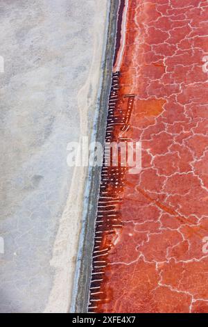 Kenya, Lac Magadi, usine de Tata, usine d'extraction de cendres de soude pour l'industrie (vue aérienne) Banque D'Images