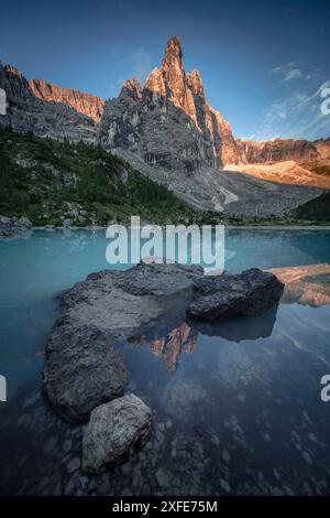 Italie, Vénétie, Dolomites, San Vito di Cadore, lac Sorapis Banque D'Images