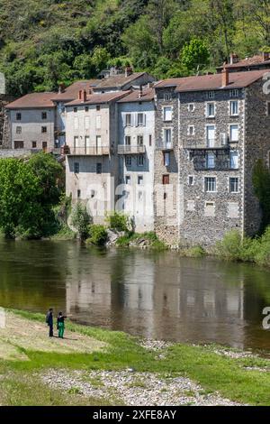 France, haute Loire, Lavoute Chilhac, labellisé les plus Beaux villages de France, vallée de l'Allier Banque D'Images