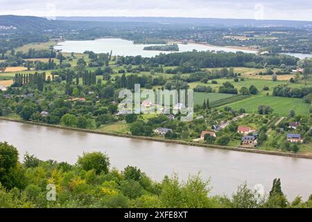 France, Seine maritime, Barneville Seine, Normandie, Parc naturel régional des boucles de la Seine Normandie, vue sur les boucles de Barneville sur Seine Banque D'Images