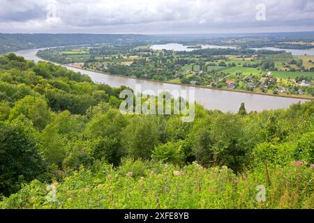 France, Seine maritime, Barneville Seine, Normandie, Parc naturel régional des boucles de la Seine Normandie, vue sur les boucles de Barneville sur Seine Banque D'Images