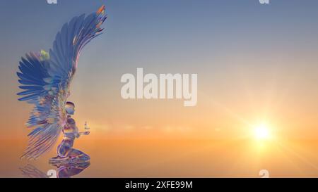 illustration 3d des pratiques énergétiques de guérison spirituelle Banque D'Images