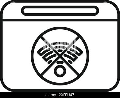 Icône simple d'un smartphone affichant le symbole wifi désactivé sur son écran Illustration de Vecteur