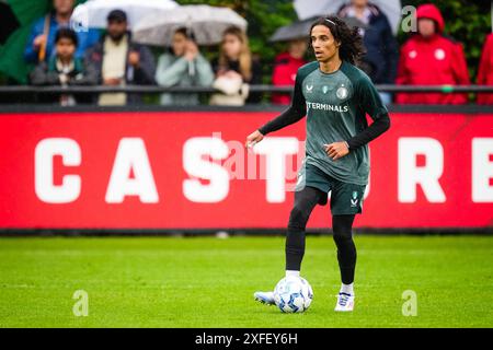 Rotterdam, pays-Bas. 03 juillet 2024. Rotterdam - Gjivai Zechiel de Feyenoord lors de la première formation de Feyenoord le 3 juillet 2024 au Trainingscomplex 1908 à Rotterdam, pays-Bas (VK Sportphoto/Yannick Verhoeven) crédit : Box to box Pictures/Alamy Live News Banque D'Images