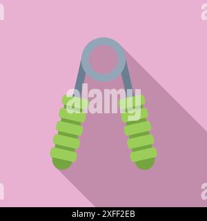 Exerciseur de poignée de main est pressé pour renforcer les muscles Illustration de Vecteur