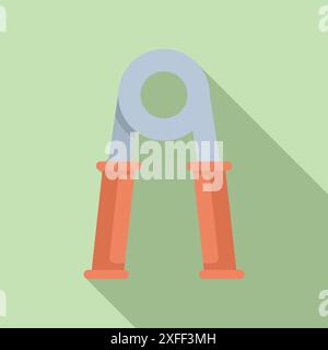 Exerciseur de poignée de main fournissant un entraînement de résistance pour la force et la forme physique sur un fond vert Illustration de Vecteur