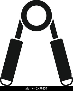 Silhouette noire d'un exerciseur de poignée de main, utilisé pour renforcer la poignée et améliorer la forme physique de la main Illustration de Vecteur