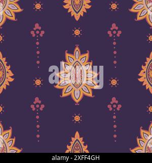Vecteur floral Paisley de fond sombre Illustration de Vecteur