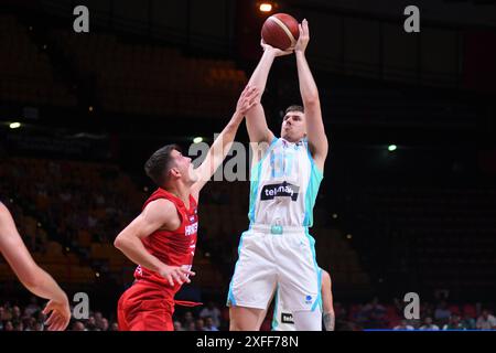 Vlatko Cancar (Slovénie). Tournoi de qualification olympique FIBA. Pirée 2024. Banque D'Images