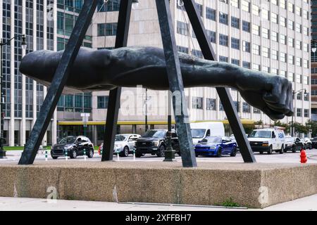 Monument à Joe Louis à Detroit, Michigan, États-Unis Banque D'Images