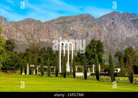 Le Monument huguenot symbolisant la Sainte Trinité, Franschhoek, Western Cape, Afrique du Sud, Afrique Banque D'Images