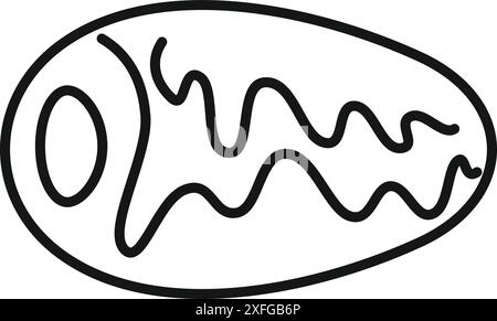 Dessin au trait simple représentant la structure d'une mitochondrie, un organite trouvé dans les cellules eucaryotes Illustration de Vecteur