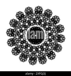 Motif abstrait noir et blanc de forme ronde Illustration de Vecteur