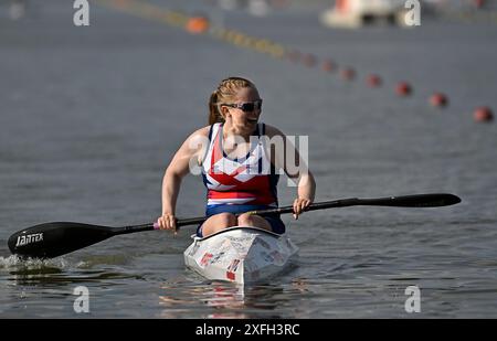 Szeged. Hongrie. 10 mai 2024. La Coupe du monde de canoë-sprint ICF 2024 et les Championnats du monde de paracanoe. Parc aquatique olympique de Szeged. Laura Sugar (GBR) lors des Championnats du monde de paracanoe/Coupe du monde de canoë sprint à Szeged, Hongrie. Banque D'Images