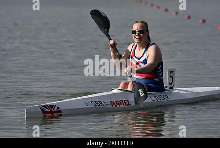 Szeged. Hongrie. 10 mai 2024. La Coupe du monde de canoë-sprint ICF 2024 et les Championnats du monde de paracanoe. Parc aquatique olympique de Szeged. Laura Sugar (GBR) lors des Championnats du monde de paracanoe/Coupe du monde de canoë sprint à Szeged, Hongrie. Banque D'Images