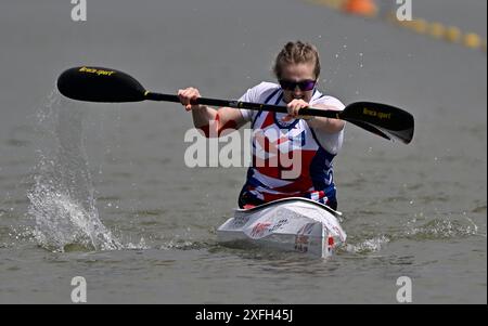 Szeged. Hongrie. 11 mai 2024. La Coupe du monde de canoë-sprint ICF 2024 et les Championnats du monde de paracanoe. Parc aquatique olympique de Szeged. Charlotte Henshaw (GBR) lors des Championnats du monde de paracanoe/Coupe du monde de sprint de canoë à Szeged, Hongrie. Banque D'Images