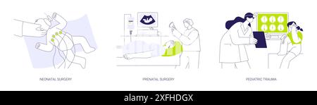 Illustrations vectorielles abstraites de chirurgie pédiatrique. Illustration de Vecteur