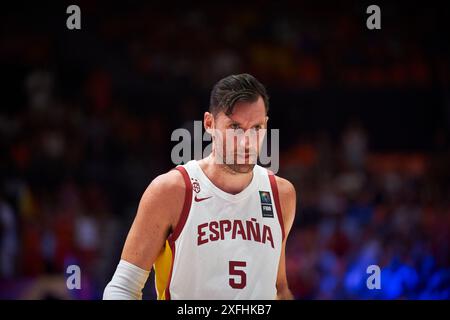 Rudy Fernandez de l'équipe d'Espagne vu en action pendant le match entre l'Espagne et l'Angola dans le tournoi de qualification olympique FIBA Espagne 2024 phase de groupes Banque D'Images